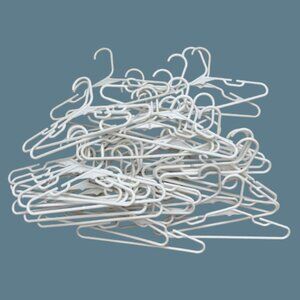 White Plastic Kids Clothing Hangers